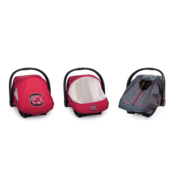 USC Gamecocks NCAA Cozy Cover Combo Pack Sun/Bug & Lightweight Car Seat Covers - Picture 1 of 4